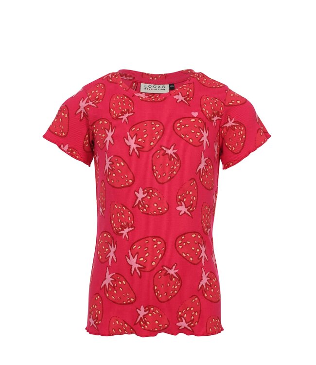 Rib jersey t-shirt Strawberry fields