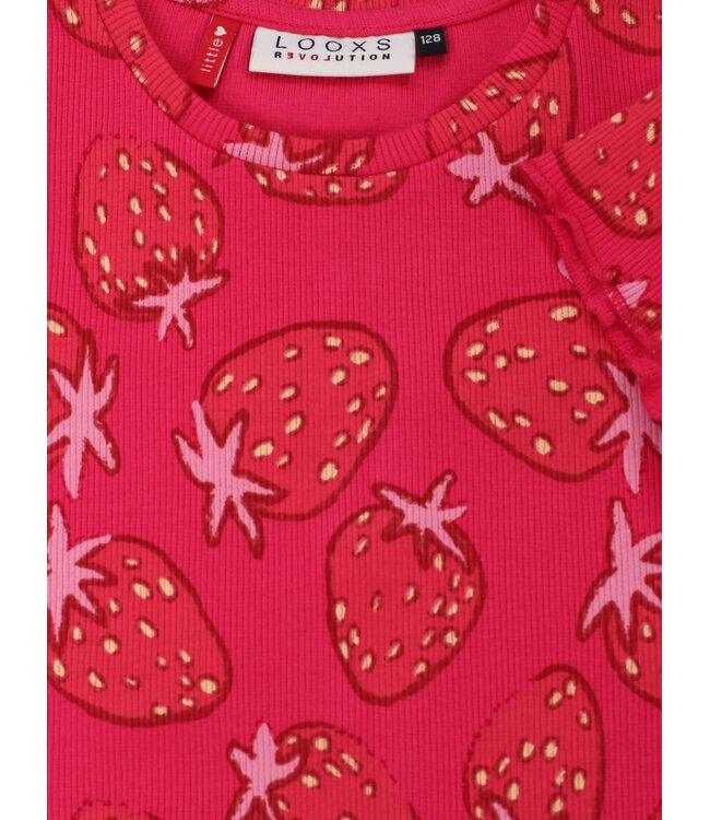 Rippstrick-T-Shirt Strawberry Fields