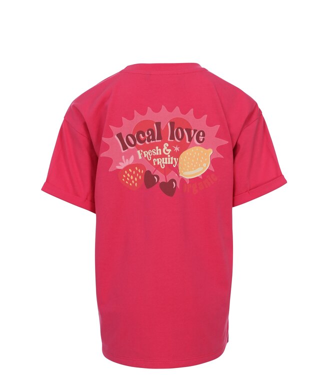 T-shirt Extra lang Warm Pink