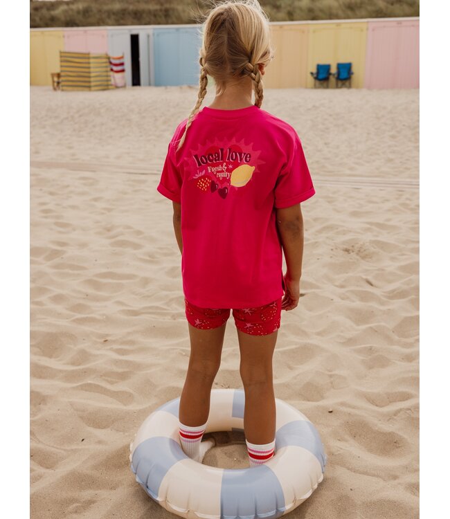 T-shirt Extra lang Warm Pink