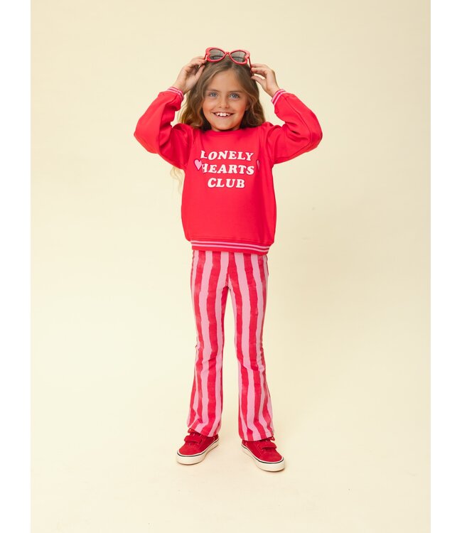 Flared sweat pants Striped 