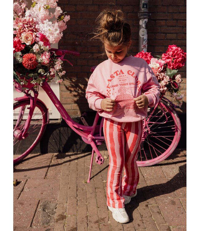 Flared sweat pants Striped 