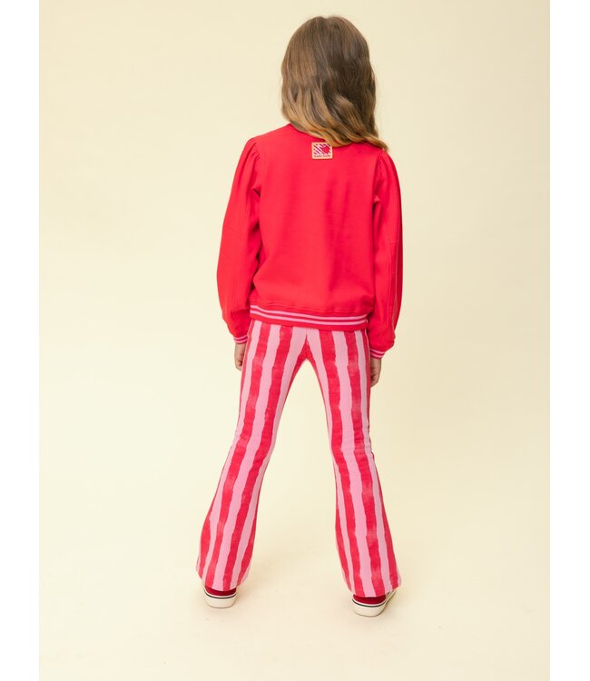 Flared sweat pants Striped 