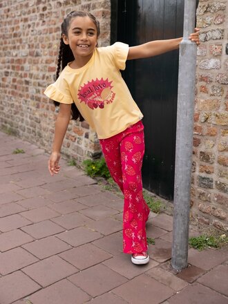 LOOXS Little Flared pants rib jersey Strawberry fields