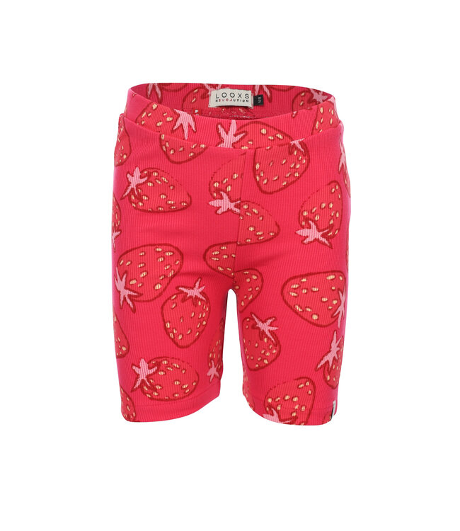 Rib jersey slim fit shorts Strawberry fields