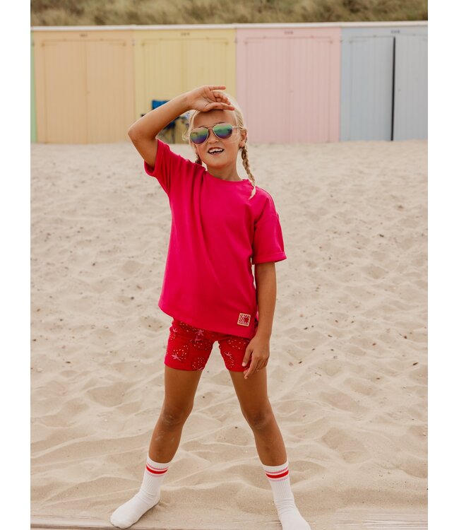 Rib jersey slim fit shorts Strawberry fields