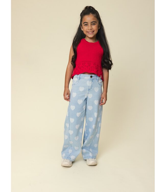 Denim wide leg Hearts