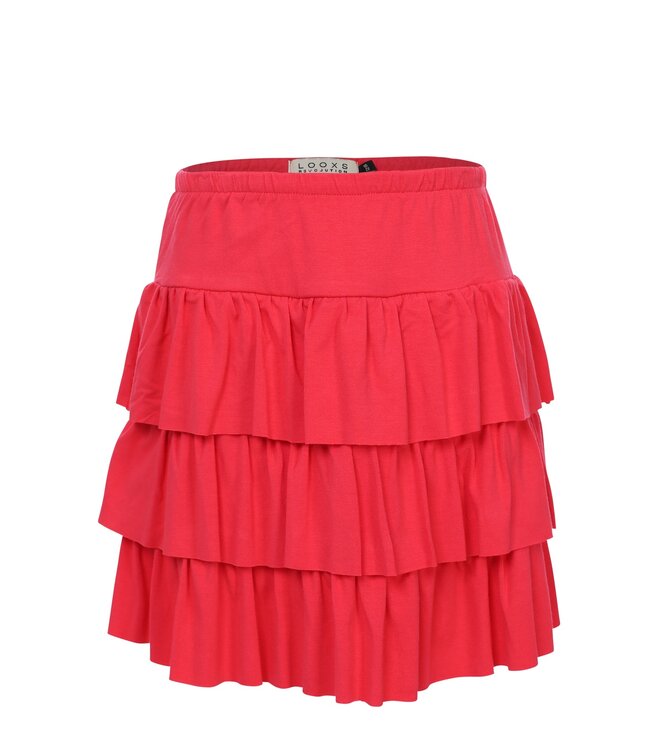 Stroken rokje  viscose Poppy rood