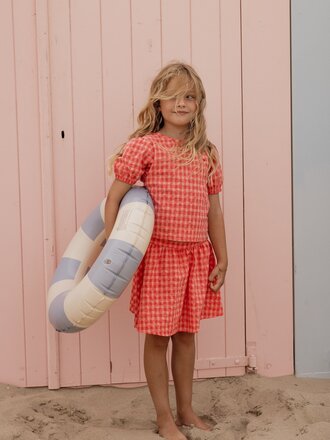 LOOXS Little Wijde rok katoen Pink Hearts Check