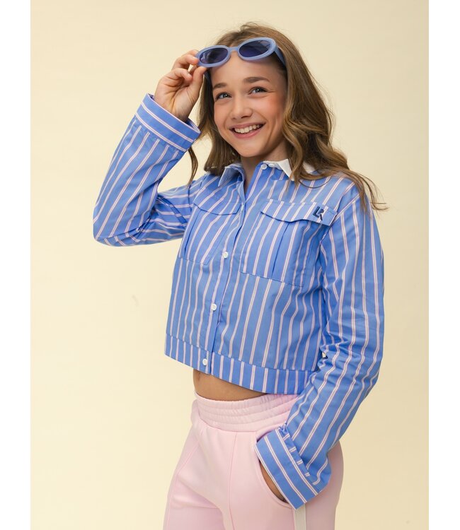 Blouse Striped and white collar