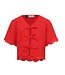 Blouse katoen broderie Red Flower