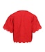 Blouse katoen broderie Red Flower
