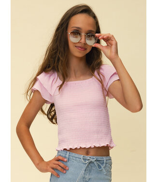 LOOXS 10sixteen Soft Pink Ruffle top