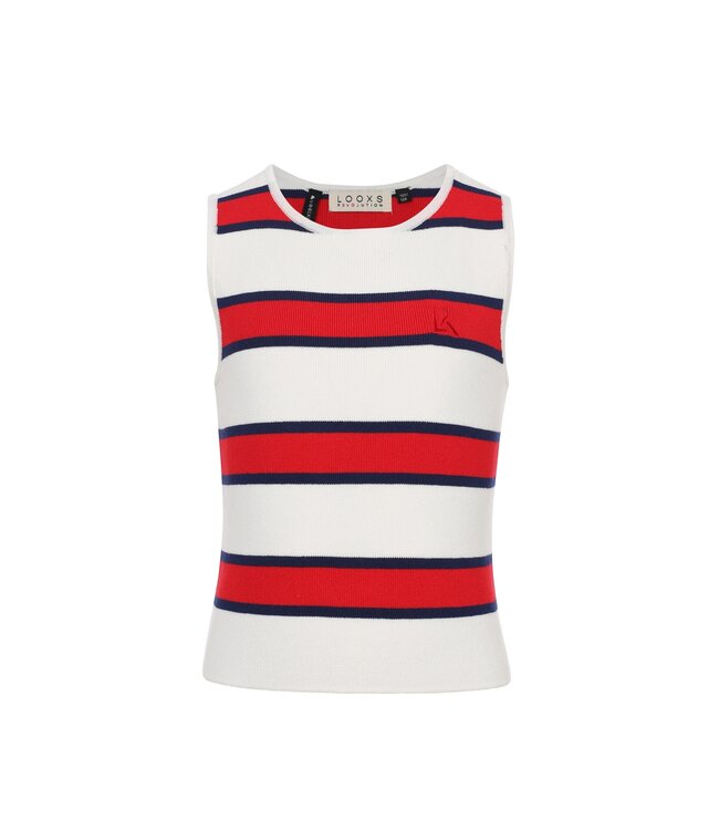 Gebreide Viscose top gestreept