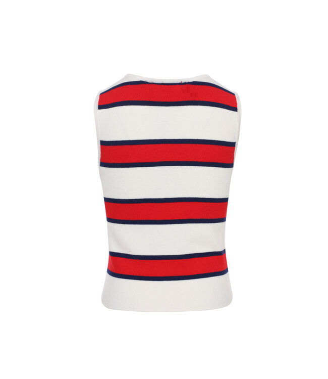 Knitted top striped Red / White