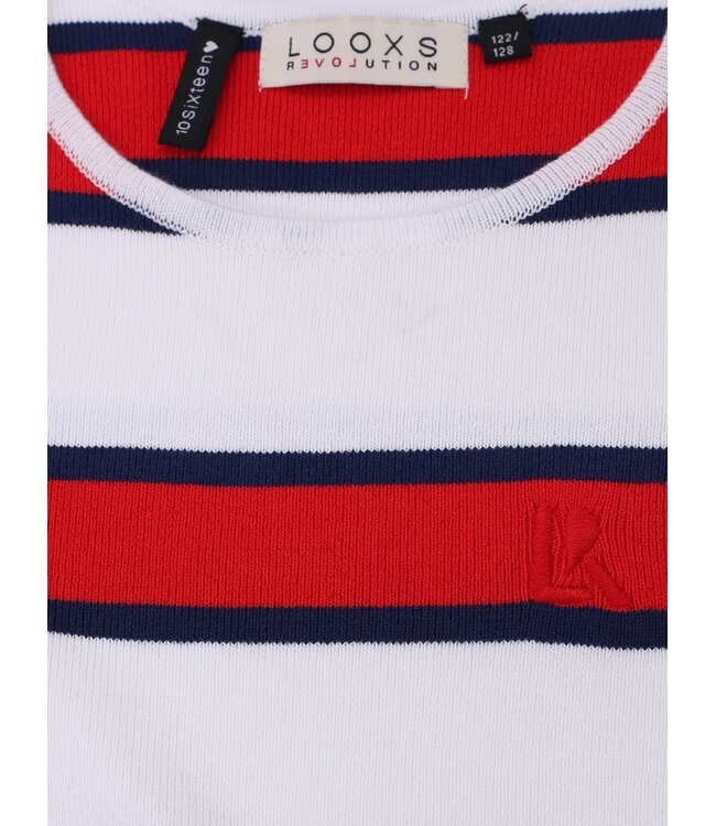 Knitted top striped Red / White