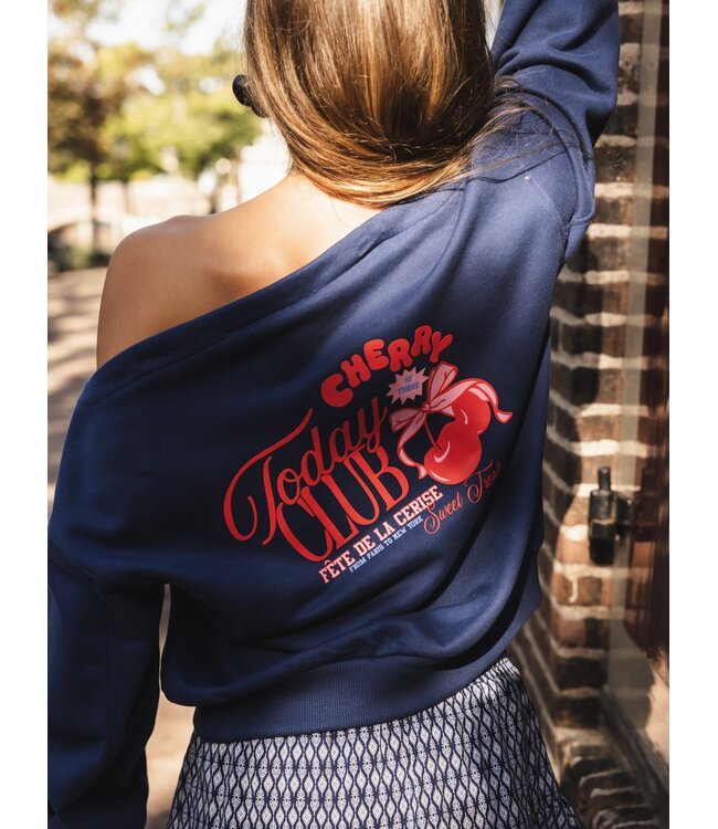 Boothals sweater Navy