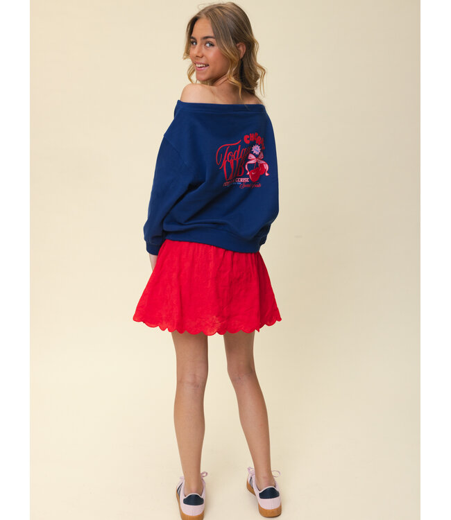 Boat neck sweater Navy