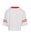 T-shirt White / Red V-neck