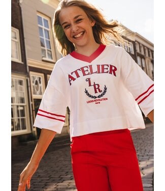 LOOXS 10sixteen T-shirt Wit / Rood V-hals