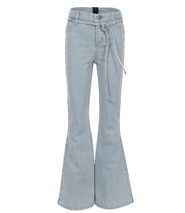 Flared denim stretch gestreept
