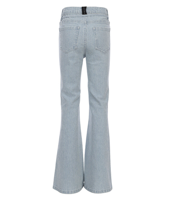 Flared denim stretch striped