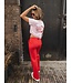 Sweat pants Straight Leg Red Viscose
