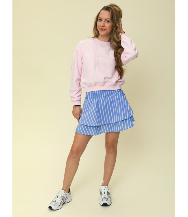 Skort blue en pink gestreept
