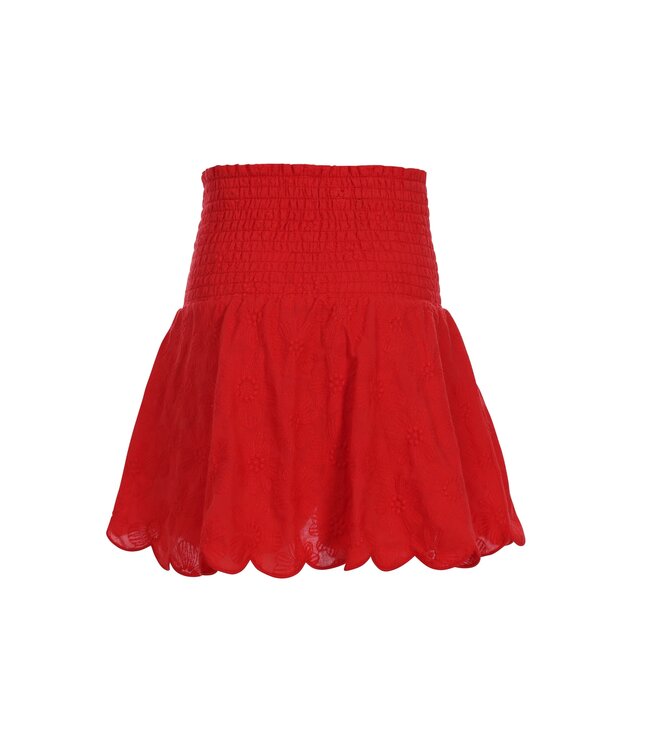 Skort katoen broderie Red Flower