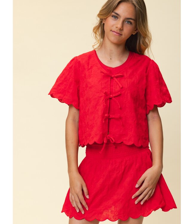 Baumwollen Skort Rot