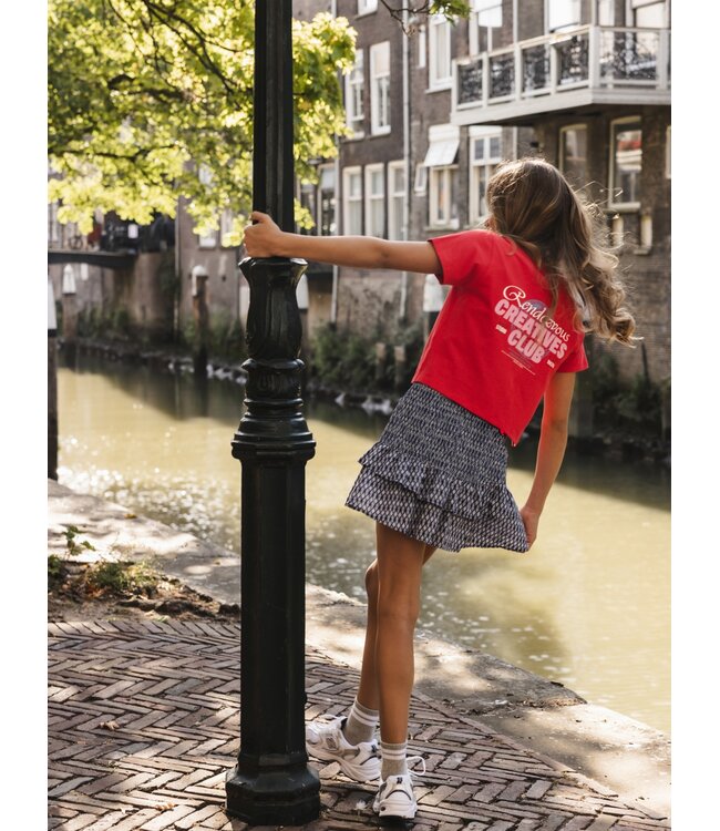 Marineblauer Print-Skort