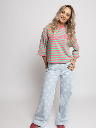 LXS the female concept LXS Denim wide leg Hearts