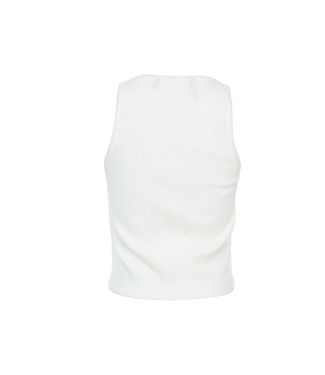 Weißes, geripptes Jersey-Tanktop