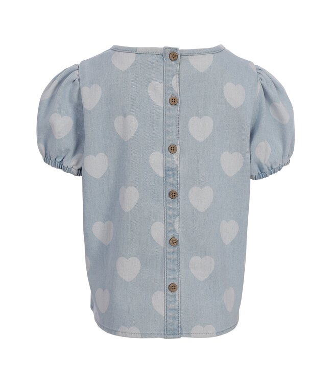 Denim Blouse Bleach Hearts 