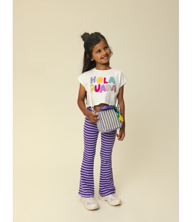 Weißes Cropped-T-Shirt „Hola Guapa“