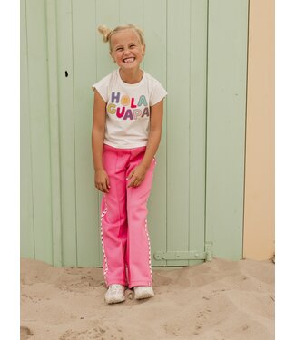 LOOXS Little Weißes Cropped-T-Shirt „Hola Guapa“