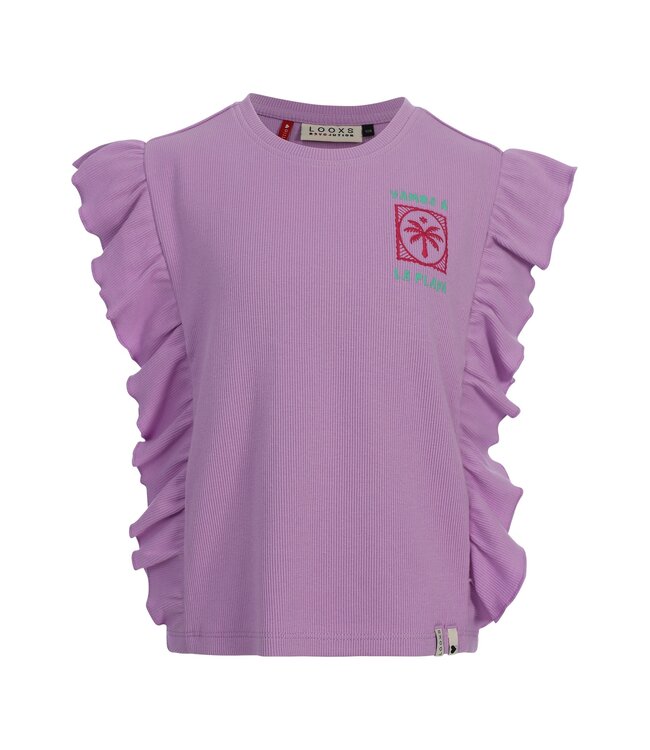 Lilac Ribbed Jersey T-shirt