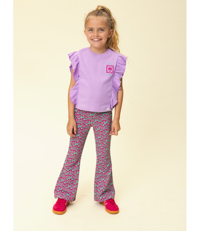 T-shirt ribjersey Lila