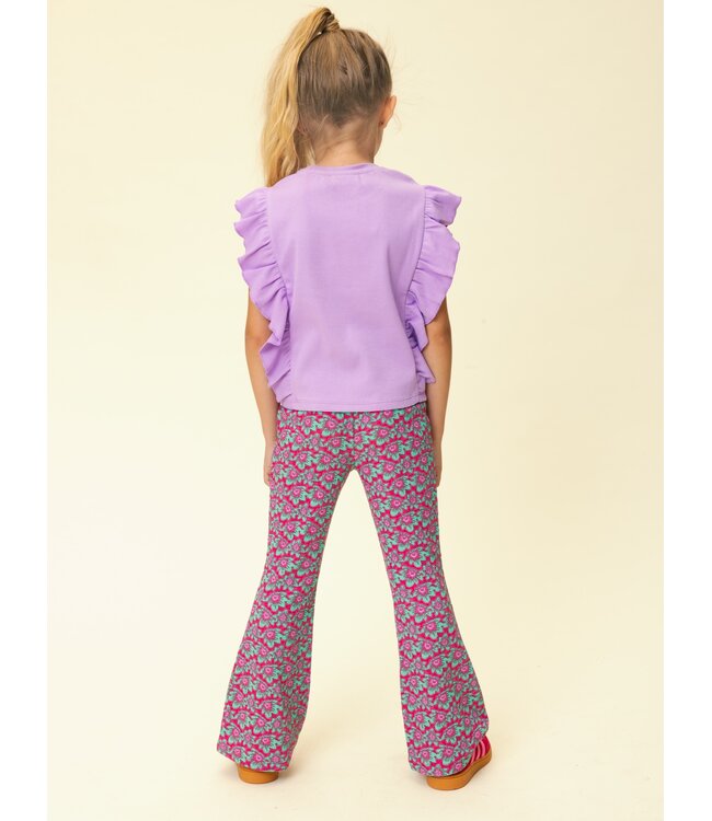 T-shirt ribjersey Lila