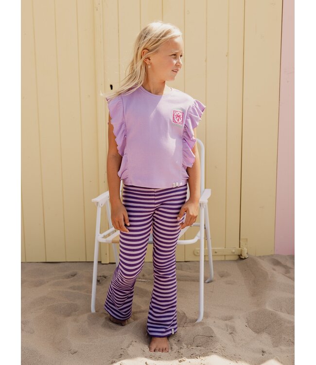 T-shirt ribjersey Lila