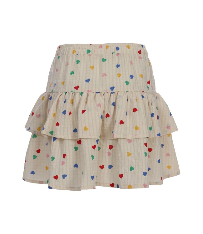 Stroken rokje Offwhite Little Hearts