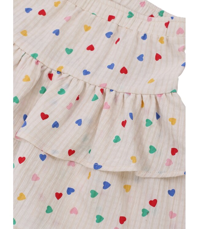 Frilly Skirt Offwhite Little Hearts 
