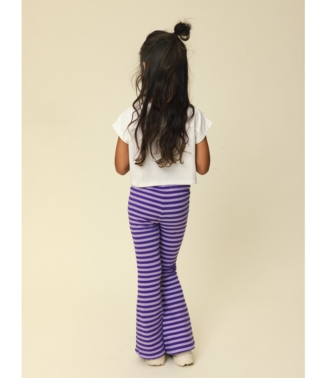 Flared Pants Purple / Lilac Stripe