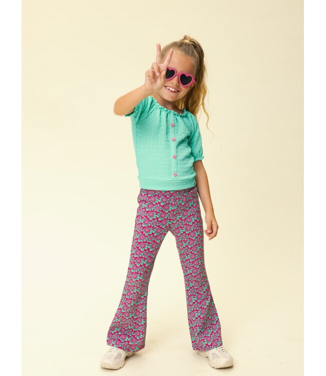 Flared crinkle pants Bright Lotus