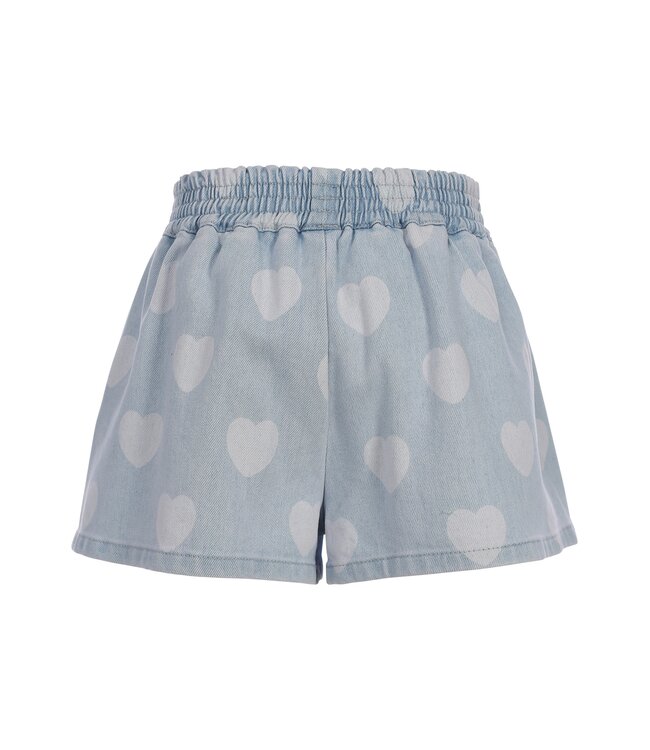 Denim-Shorts mit gebleichten Herzen