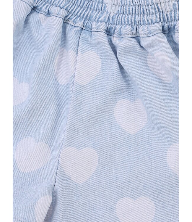 Denim-Shorts mit gebleichten Herzen