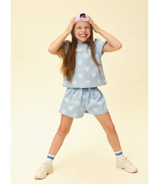 LOOXS Little Denim-Shorts mit gebleichten Herzen