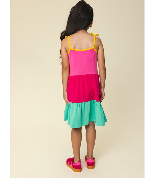 Zomerjurk Spaghetti bandjes Colorblocking