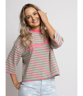 LXS the female concept LXS Gestreiftes T-Shirt in Rosa und Grün