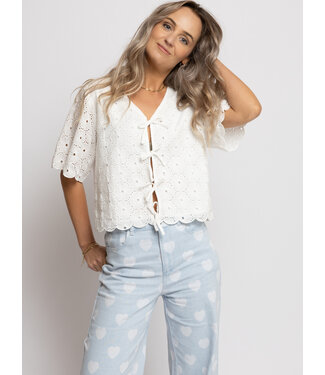 LXS the female concept LXS Blouse broderie anglaise Wit